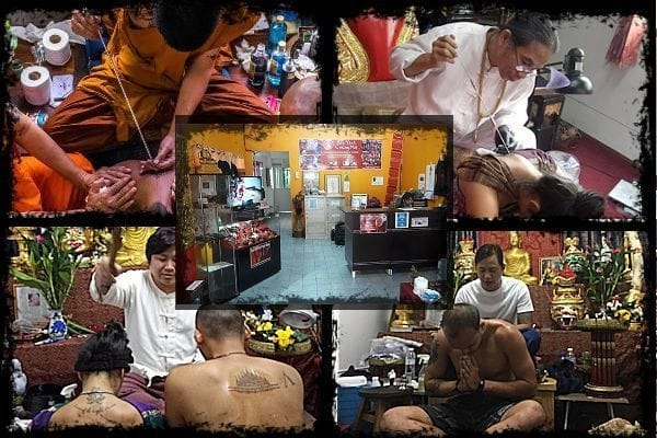 CMLocals Chiang Mai Locals Sak Yant collage of tattoo process and monk ritual