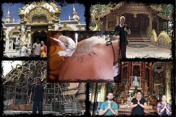CMLocals Chiang Mai Locals Sak Yant tattoo ritual collage with golden temple